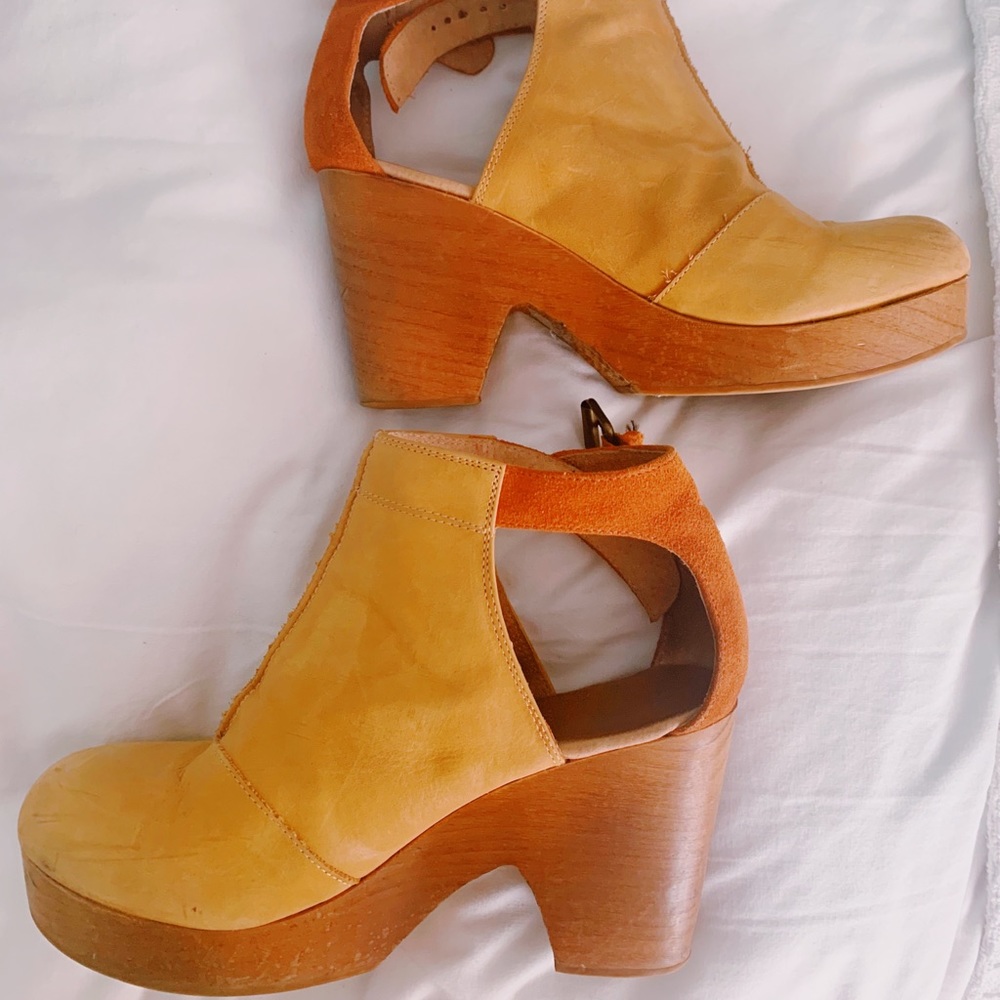 Free People Tan Brown Leather Cutout Mules - Picture 7 of 8